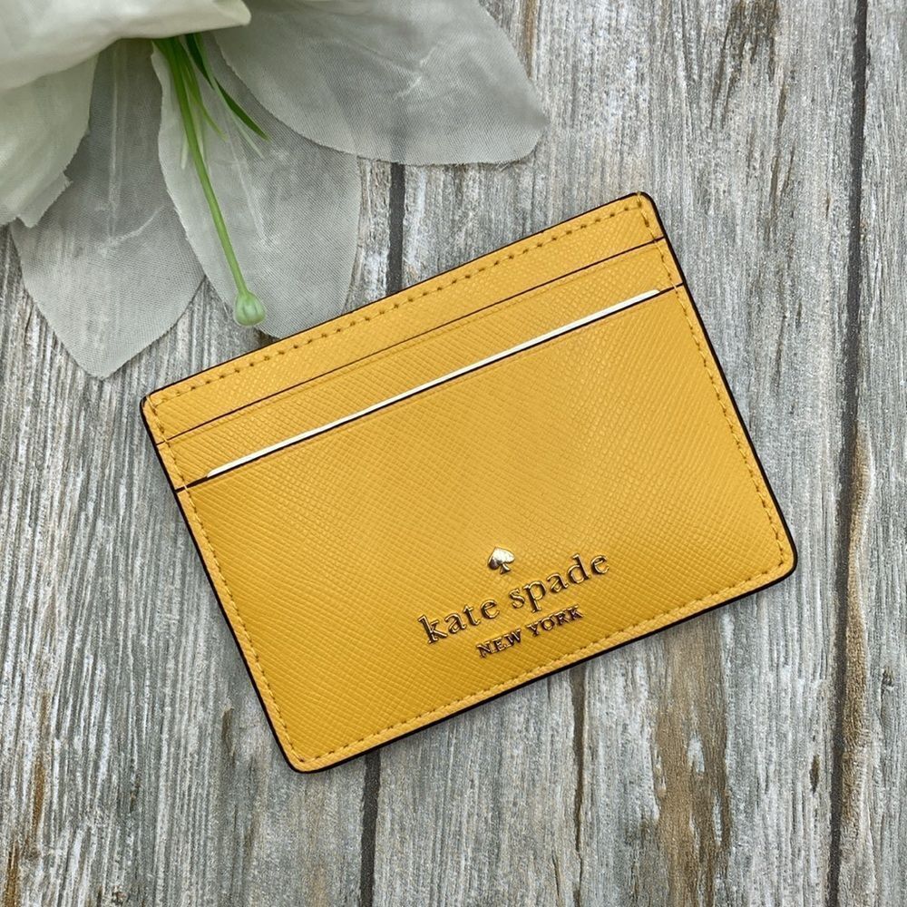 Kate Spade Leather Madison Small Slim Card Holder Wallet Bag Purse